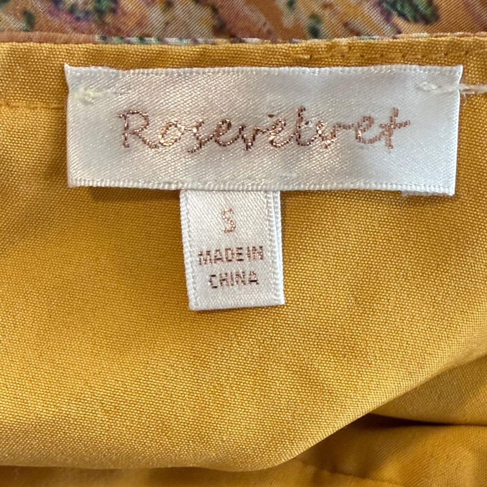 NWT Rose & Velvet Mustard Paisley Dress - Size S - Picture 12 of 16